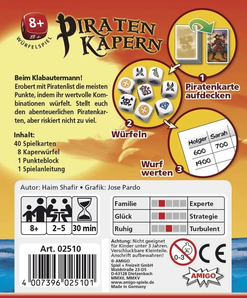 Piraten Kapern – Abenteuerliches Würfel- und Kartenspiel