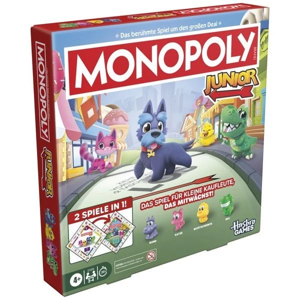Monopoly Junior Square 2 in 1 – Brettspiel ab 4 Jahren