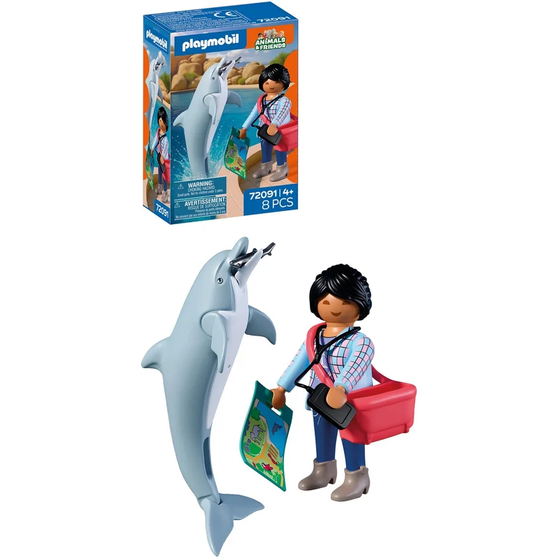 Playmobil Delfin und Besucherin 72091 – Zoo Spielset