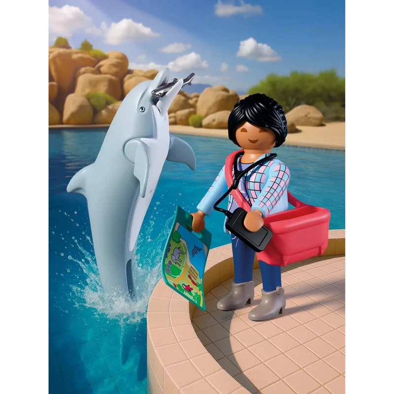 Playmobil Delfin und Besucherin 72091 – Zoo Spielset