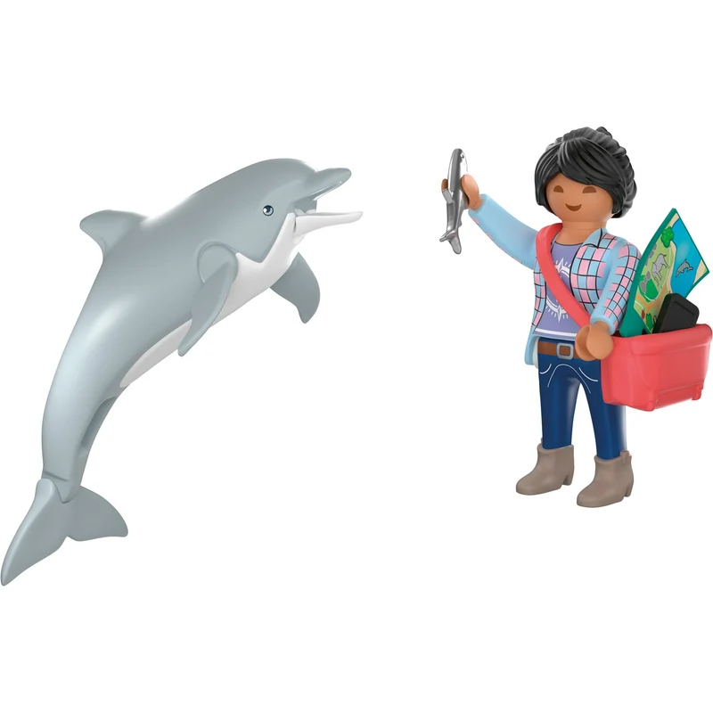 Playmobil Delfin und Besucherin 72091 – Zoo Spielset