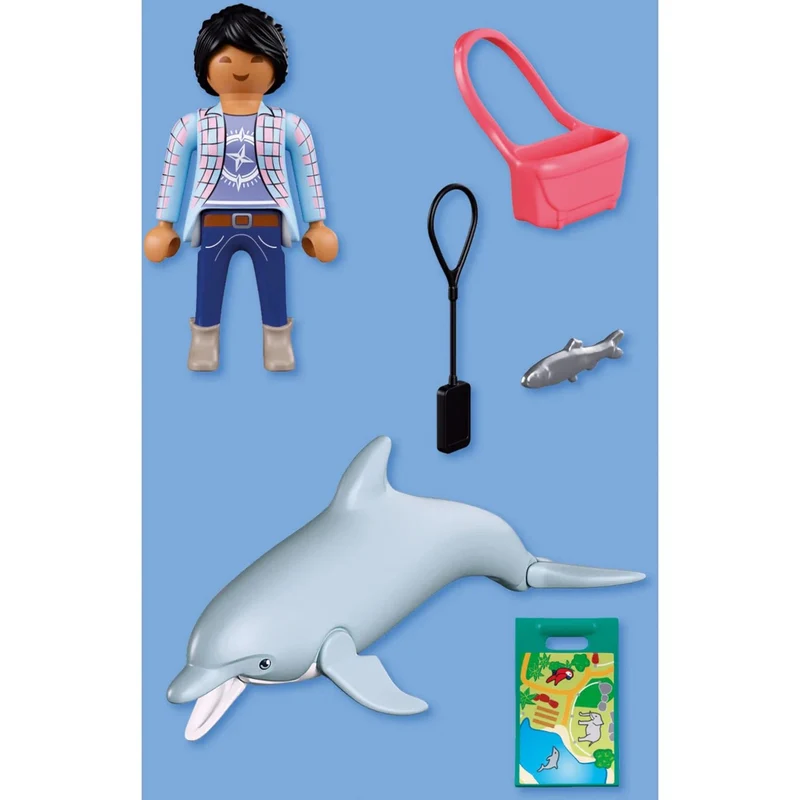 Playmobil Delfin und Besucherin 72091 – Zoo Spielset