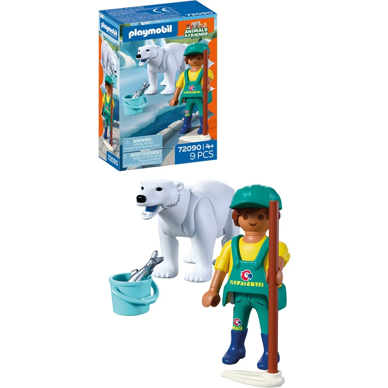 Playmobil Eisbär und Pfleger 72090 – Zoo Spielset