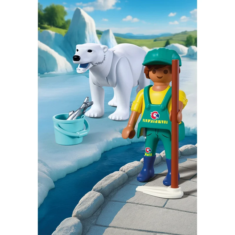 Playmobil Eisbär und Pfleger 72090 – Zoo Spielset