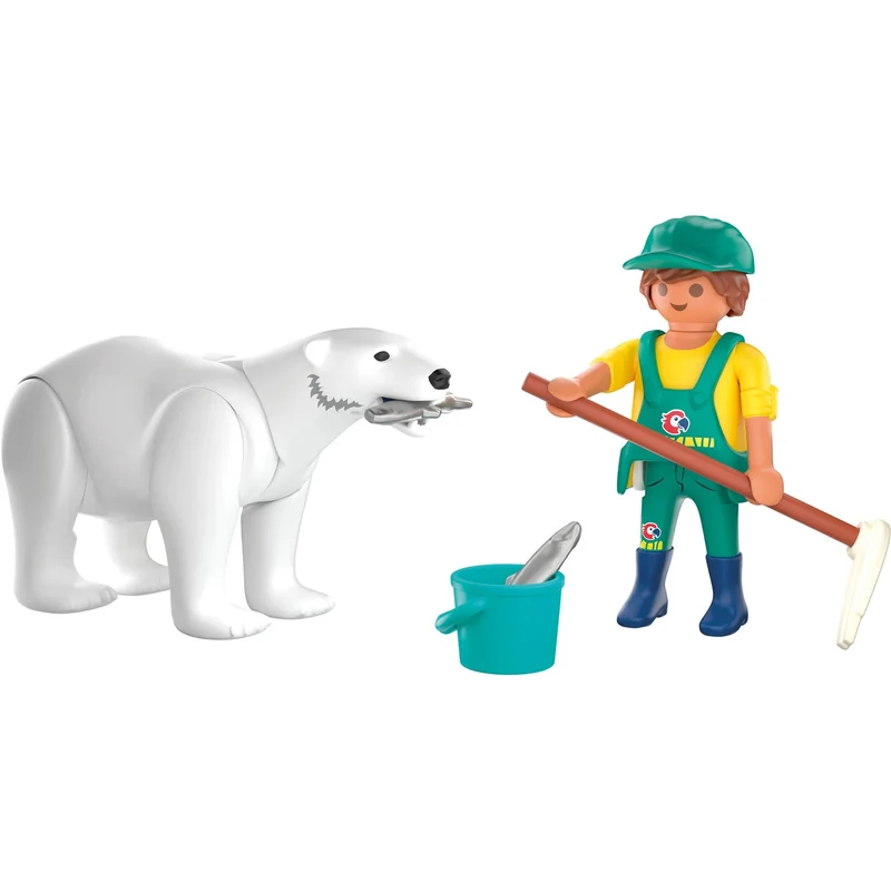 Playmobil Eisbär und Pfleger 72090 – Zoo Spielset