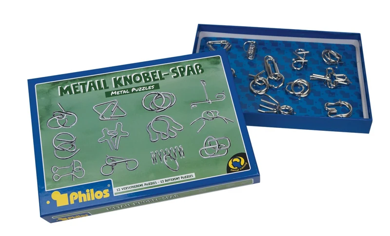Metall Knobel Spaß mit 12 Rätseln – Philos