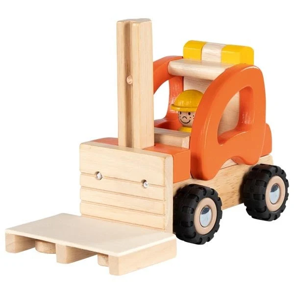 Goki Holz Gabelstapler mit Hubfunktion und Palette