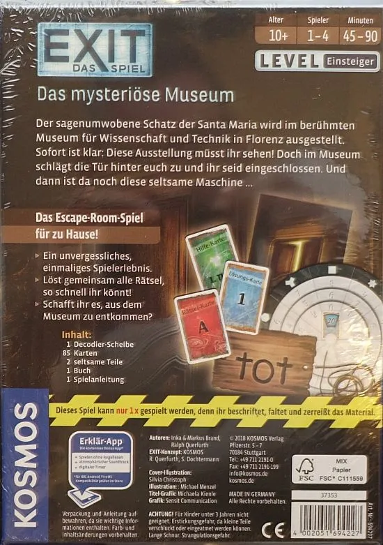 EXIT Das mysteriöse Museum – Escape Room Spiel