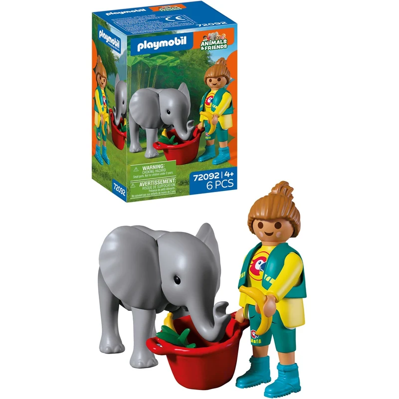 Playmobil Elefantenbaby und Pflegerin 72092 – Zoo Spielset