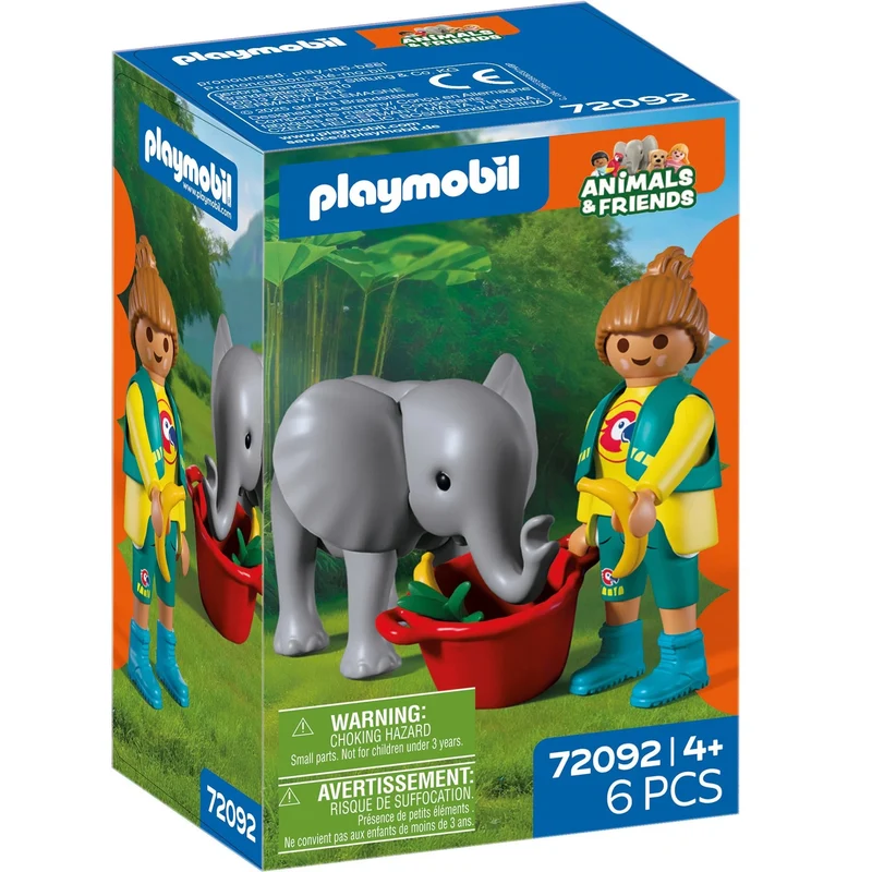 Playmobil Elefantenbaby und Pflegerin 72092 – Zoo Spielset
