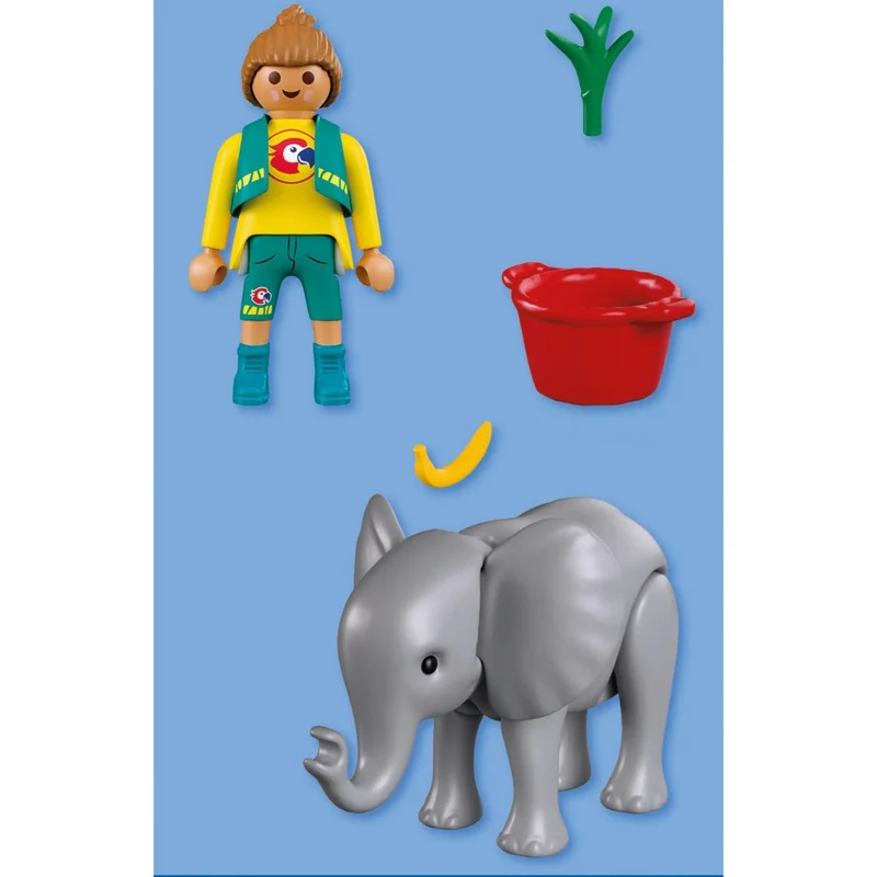 Playmobil Elefantenbaby und Pflegerin 72092 – Zoo Spielset