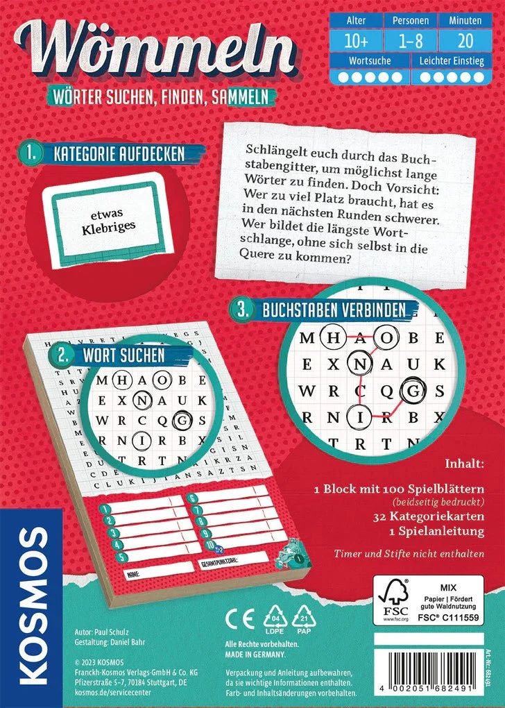 Wömmeln - Wörter finden, suchen, sammeln