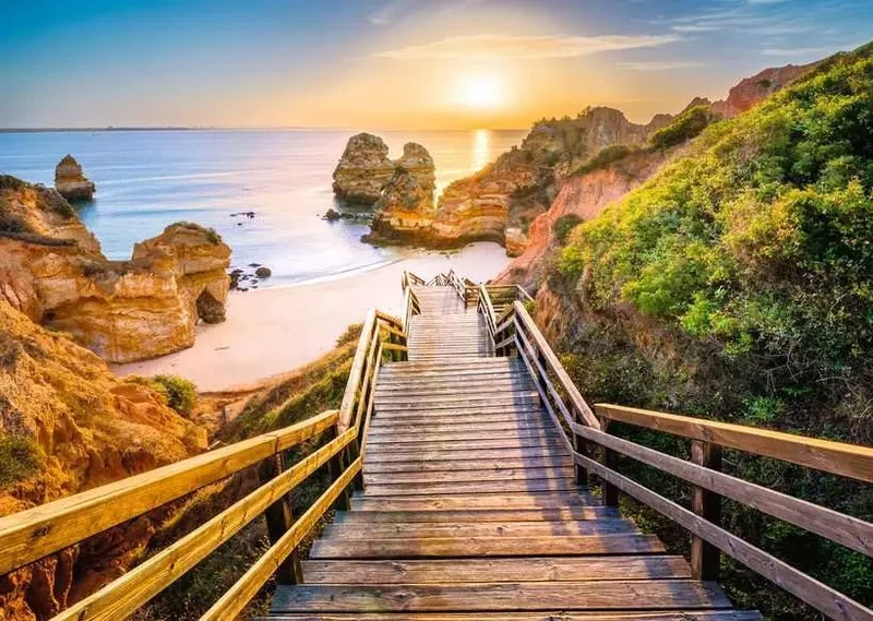 Holztreppe zur Praia do Camilo – Erwachsenenpuzzle 1000 Teile