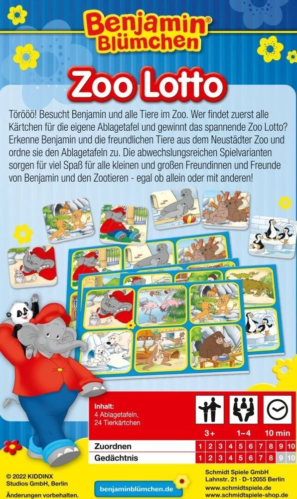 Benjamin Blümchen, Zoo Lotto, Reisespiel in der Metalldose