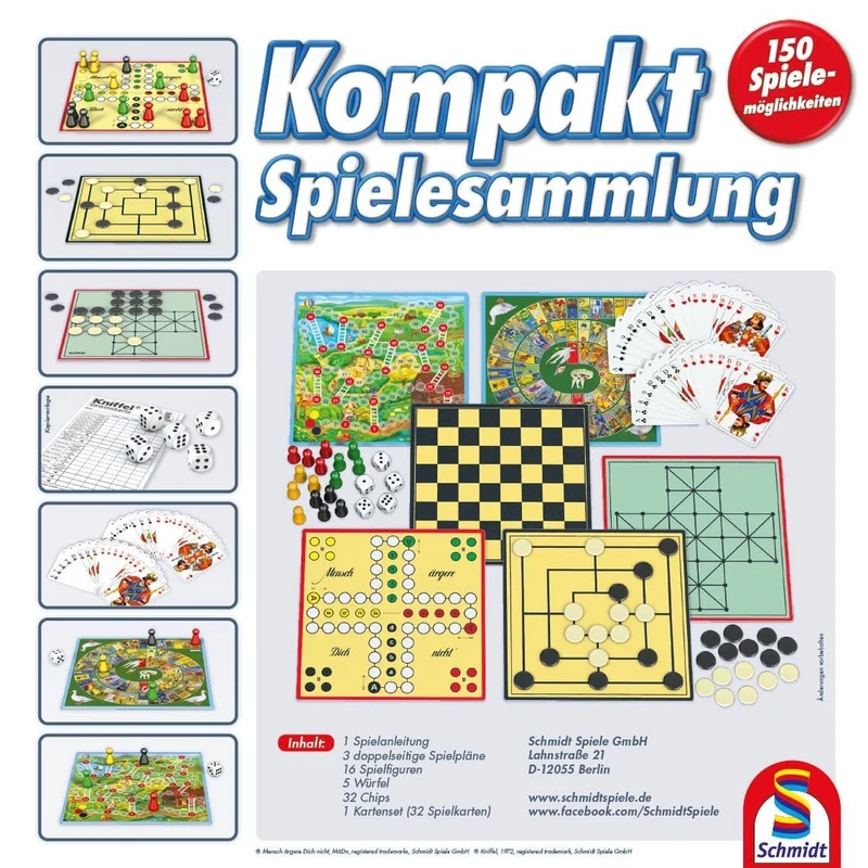 150er Kompakt-Spielesammlung, 150 Spielemöglichkeiten