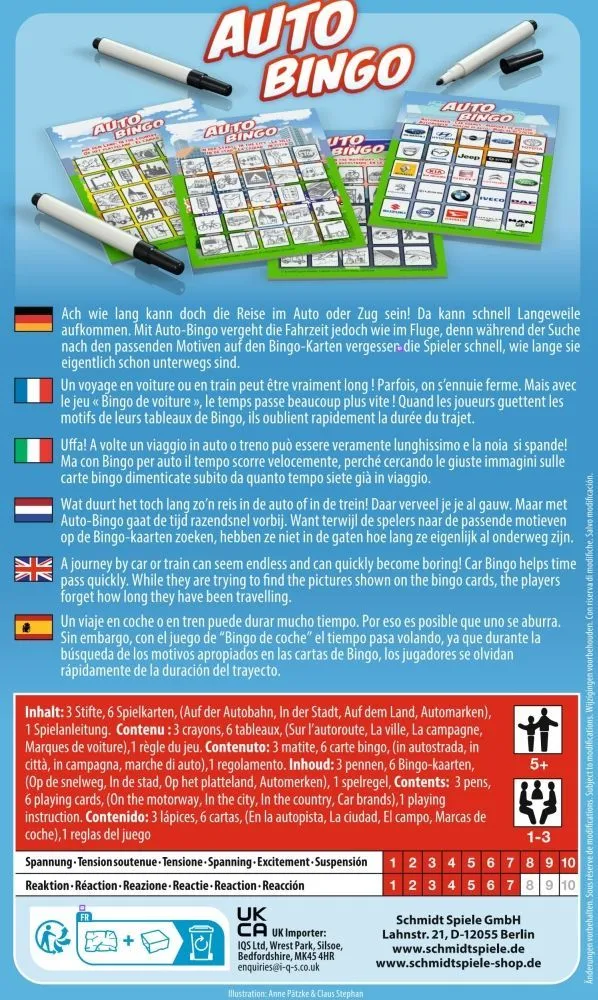 Auto Bingo, Reisespiel in der Metalldose