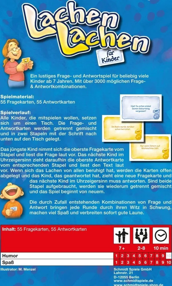 Lachen Lachen für Kinder, Reisespiel in der Metalldose