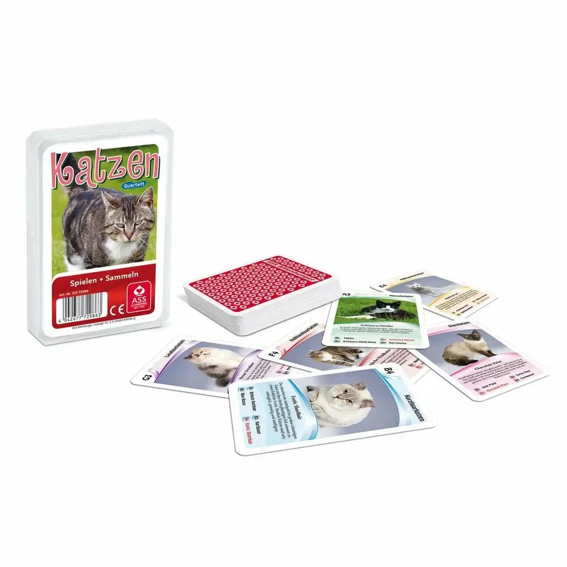 Kartenspiel Quartett Katzen Kunststoffetui