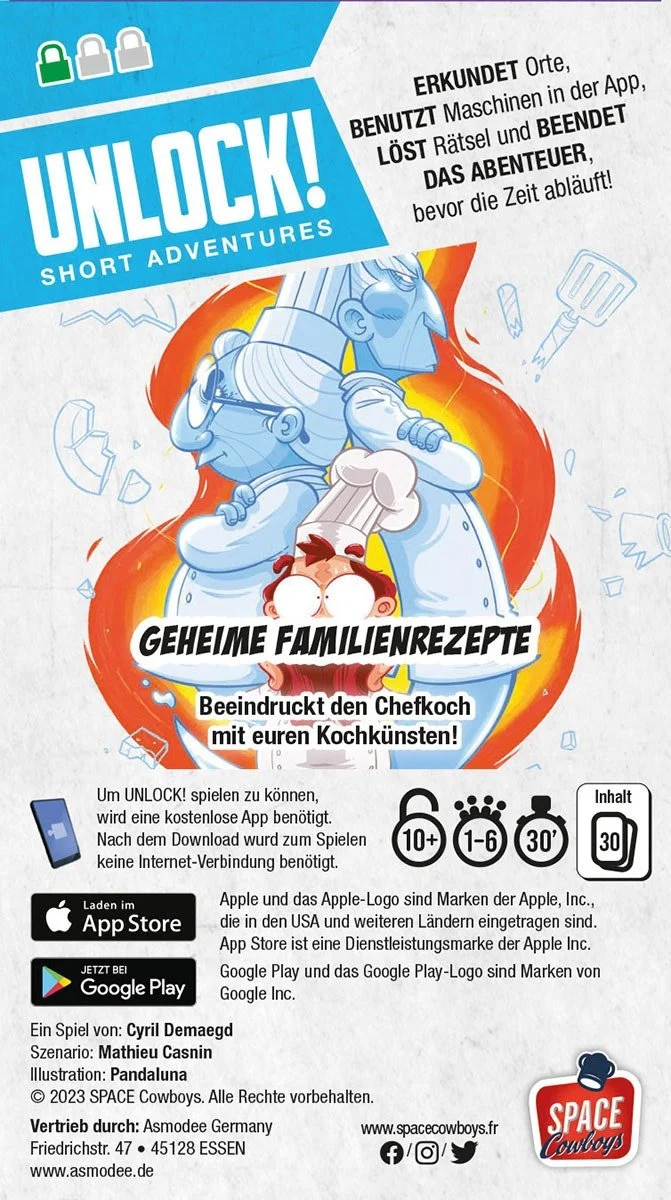 Escape-Kartenspiel Geheime Familienrezepte – Unlock!