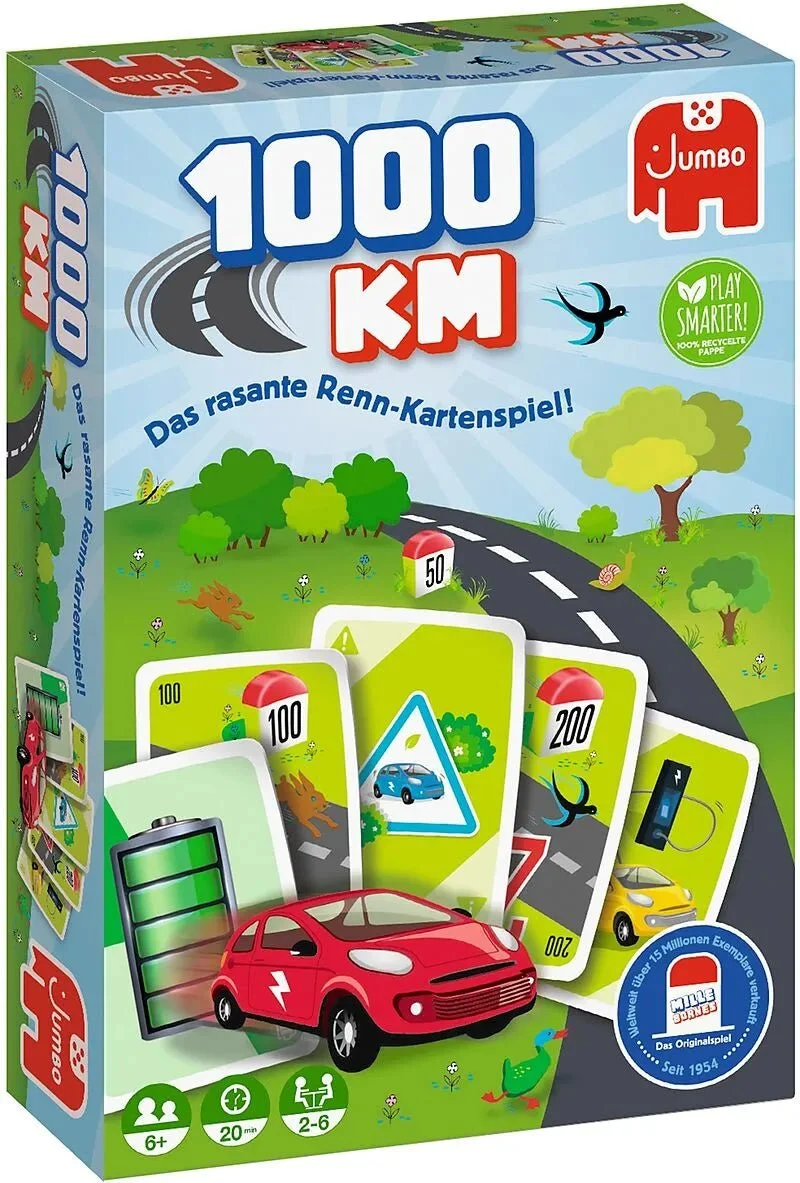 1000KM Kartenspiel – Nachhaltiges Rennspiel mit Elektro-Autos