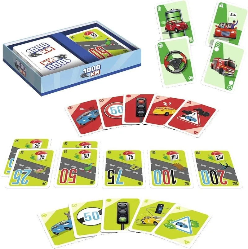 1000KM Kartenspiel – Nachhaltiges Rennspiel mit Elektro-Autos