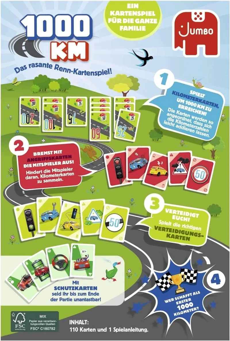 1000KM Kartenspiel – Nachhaltiges Rennspiel mit Elektro-Autos
