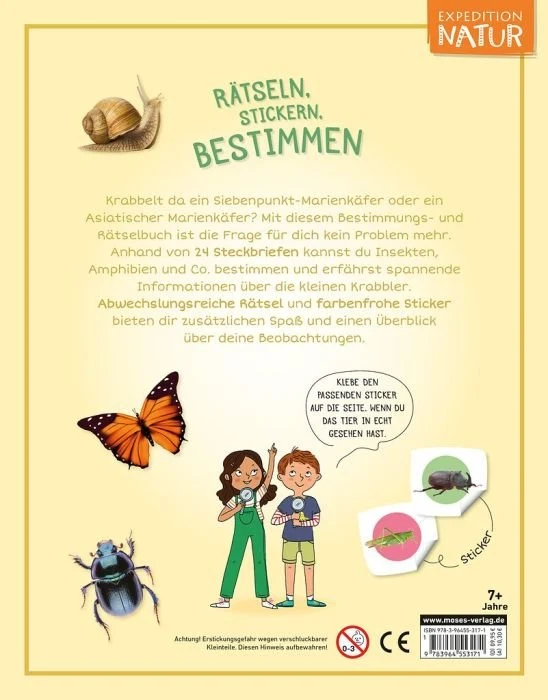 Expedition Natur - Rätseln, Stickern, Bestimmen: Insekten & Co.