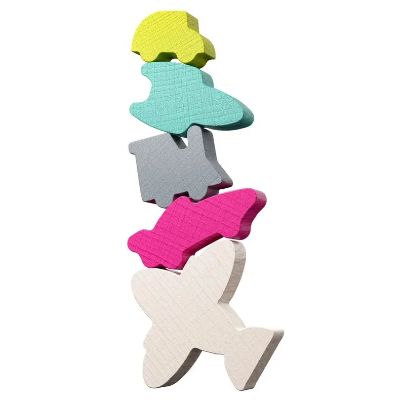 Stacking Challenge Fahrzeuge aus Holz – Geschicklichkeitsspiel