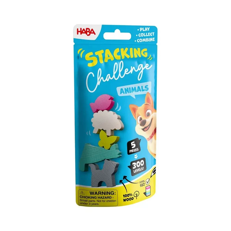Stacking Challenge Tiere aus Holz – Geschicklichkeitsspiel