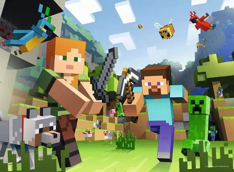 Kinderpuzzle Minecraft ab 6 Jahren - Steve und Alex - 100 Teile