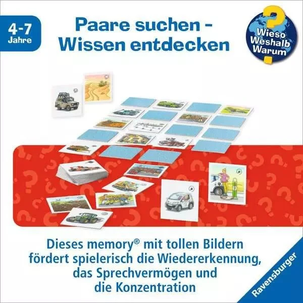 Memory Wieso? Weshalb? Warum? Fahrzeuge – Reisespiel ab 4 Jahren