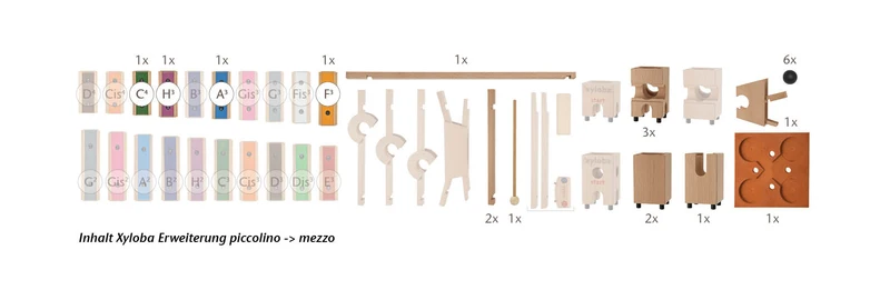 Kugelbahn Xyloba Erweiterung Piccolino > Mezzo