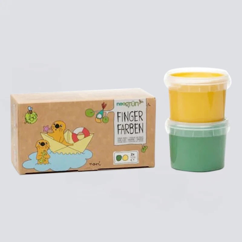 Fingerfarben 2er Set "Nori" grün/gelb