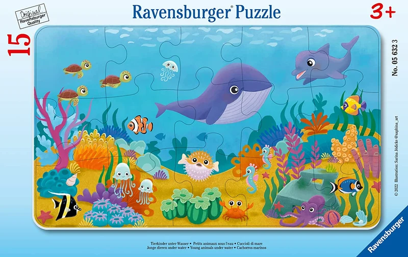 Rahmenpuzzle - Tierkinder unter Wasser
