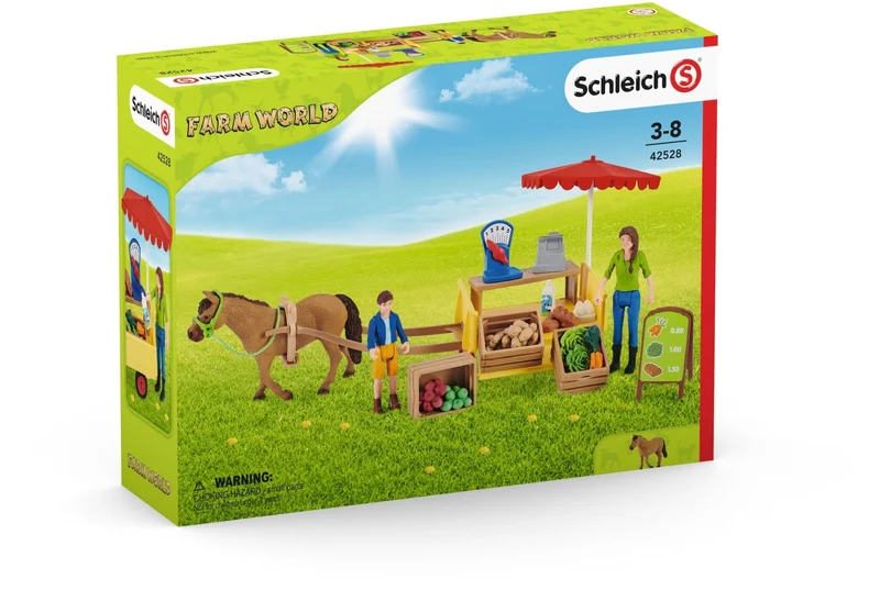 Mobiler Farm Stand – Schleich Farm World Marktstand mit Pony und Zubehör