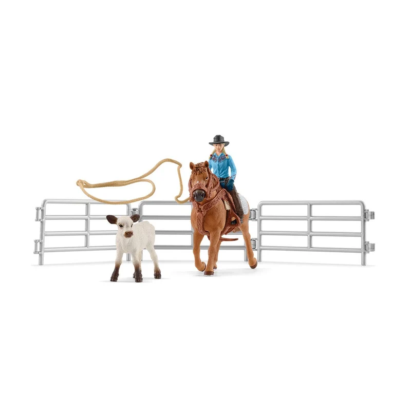 Team Roping mit Cowgirl – Schleich Farm World Westernset