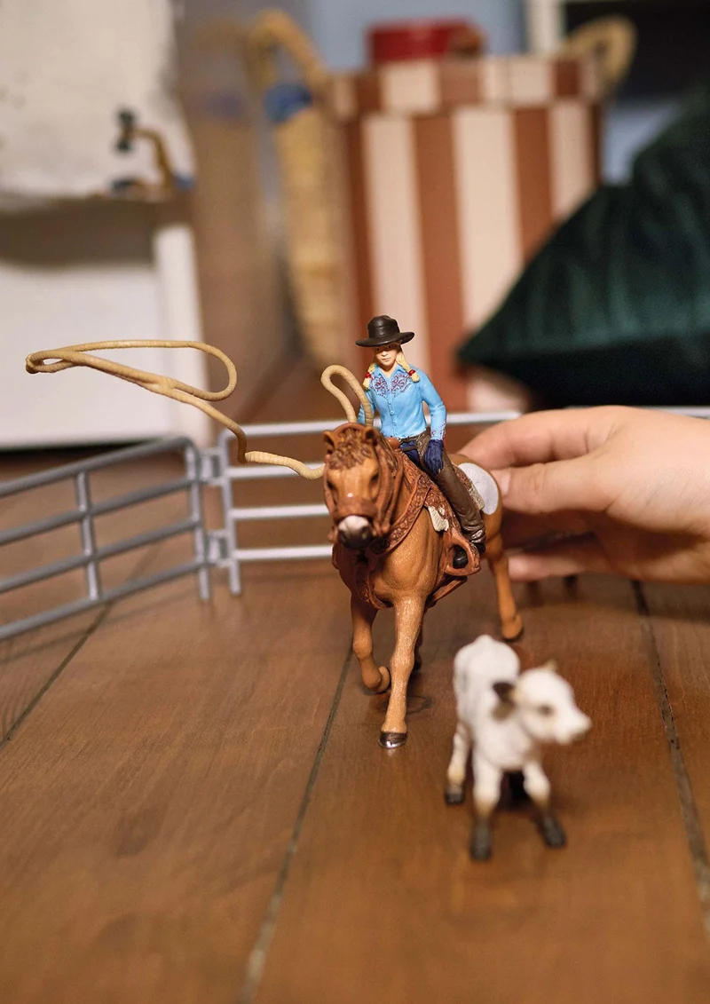 Team Roping mit Cowgirl – Schleich Farm World Westernset