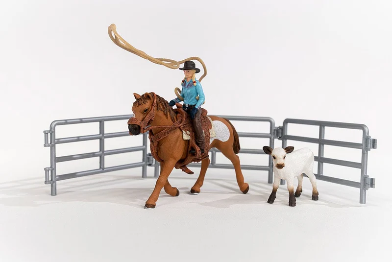 Team Roping mit Cowgirl – Schleich Farm World Westernset