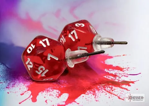 W20 Ohrring-Stecker Translucent Red