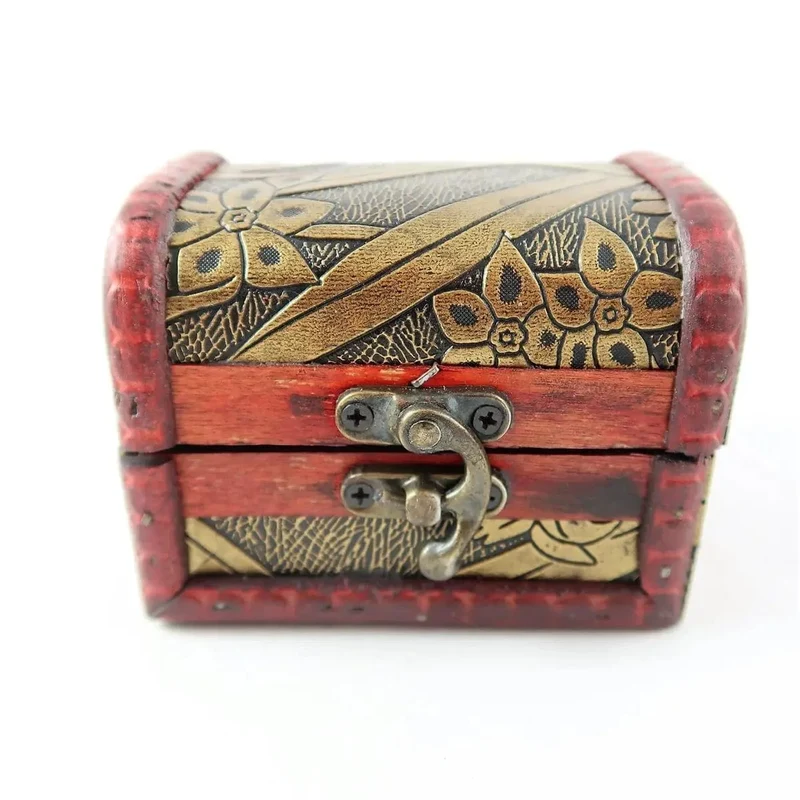 Mittlere Truhe mit Leder Design 7