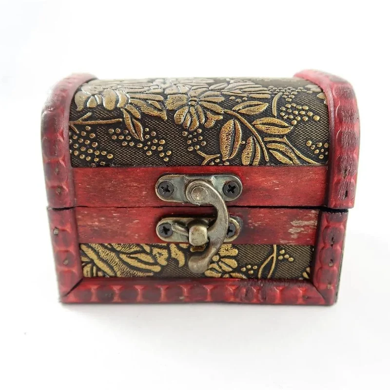 Mittlere Truhe mit Leder Design 16