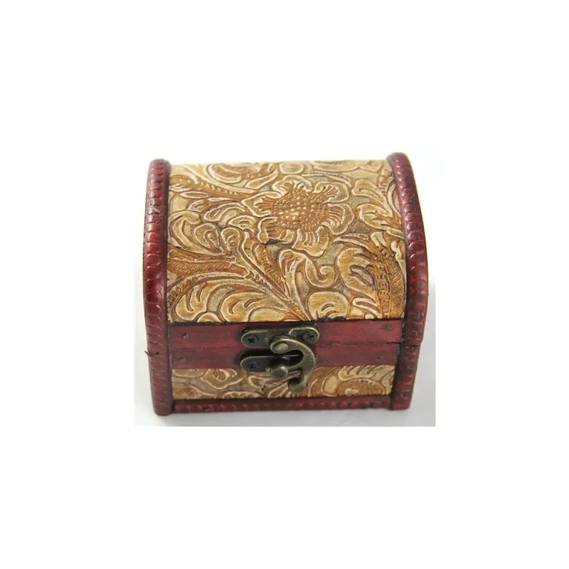 Mittlere Truhe mit Leder Design 1