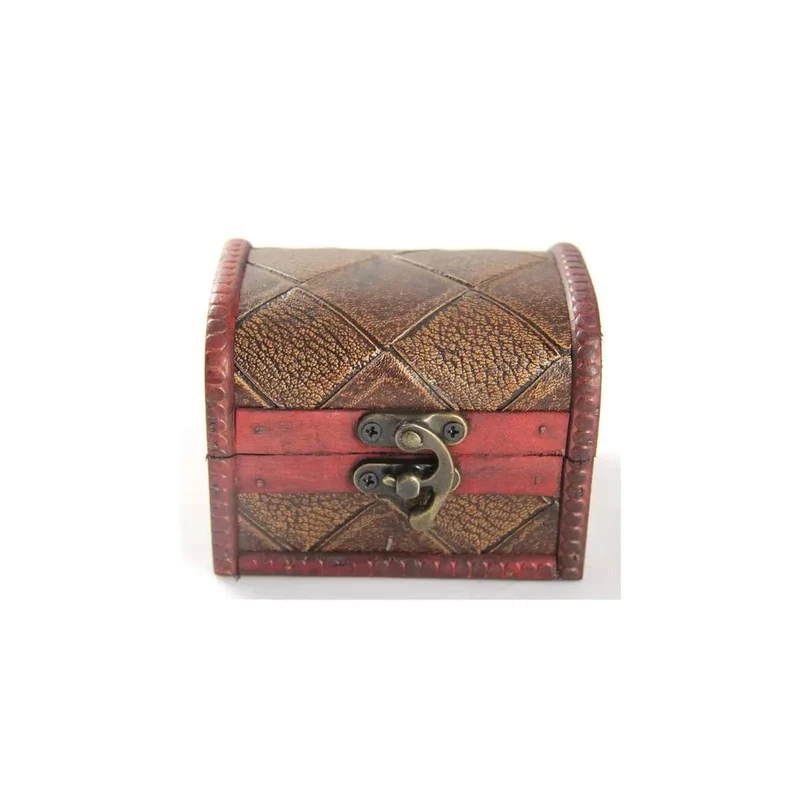 Mittlere Truhe mit Leder Design 11