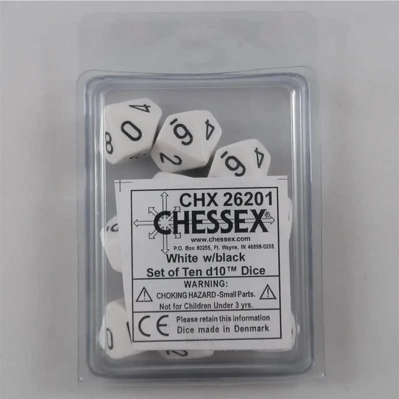 Chessex Opaque White 10 x W10 Set