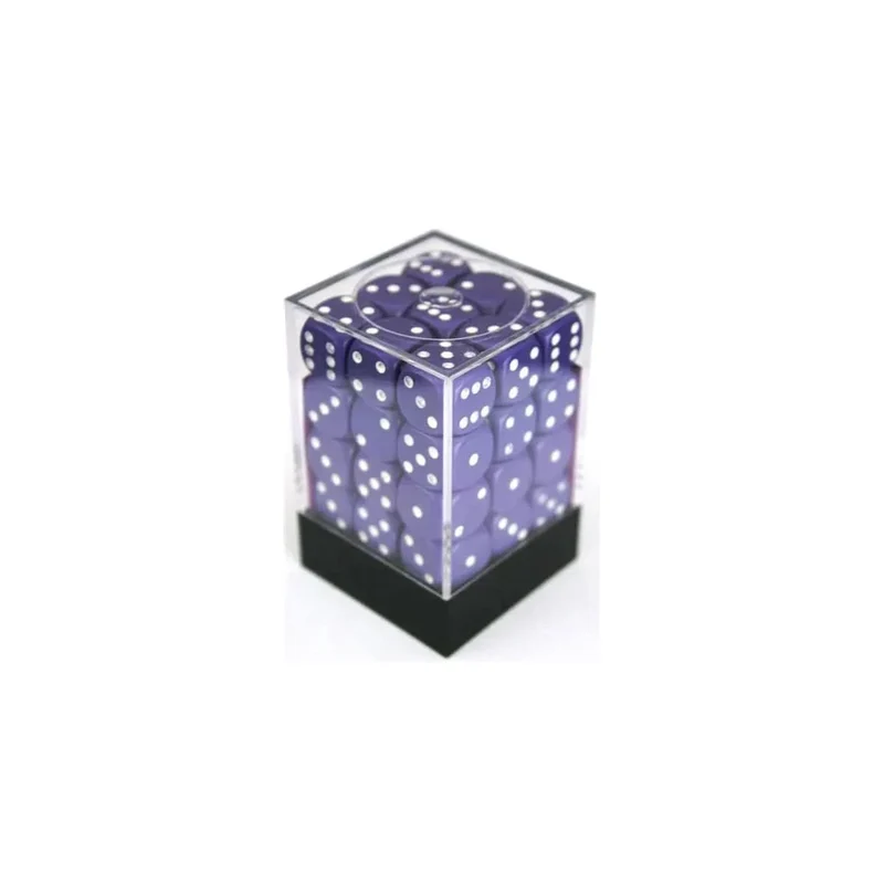 Chessex Opaque Purple/White W6 12mm Set