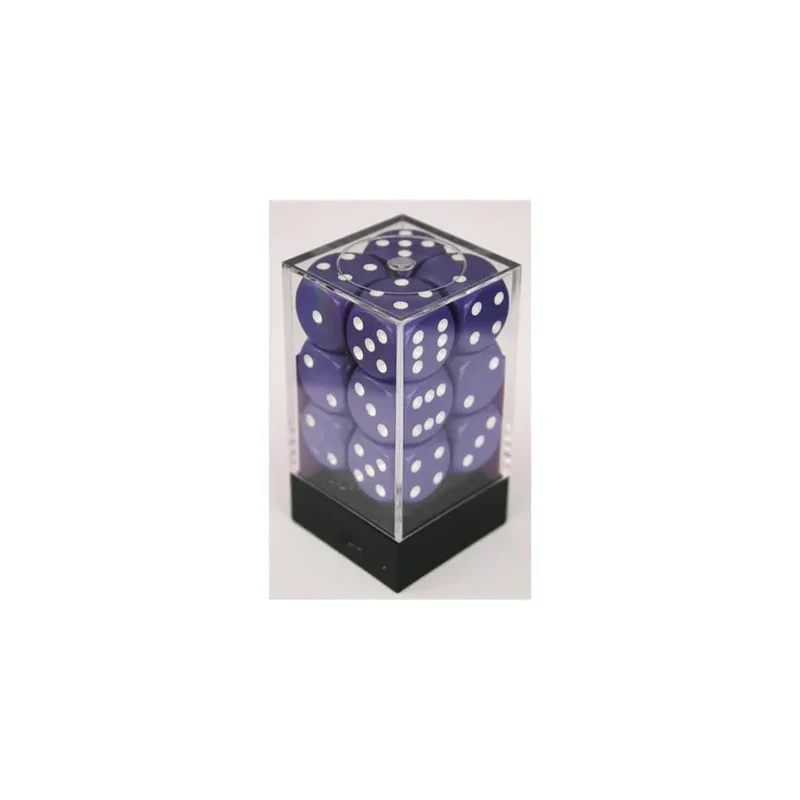 Chessex Opaque Purple/White W6 16mm Set