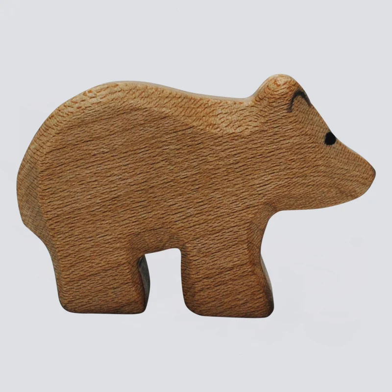 Holzwald Holzfigur Eisbär klein dunkel
