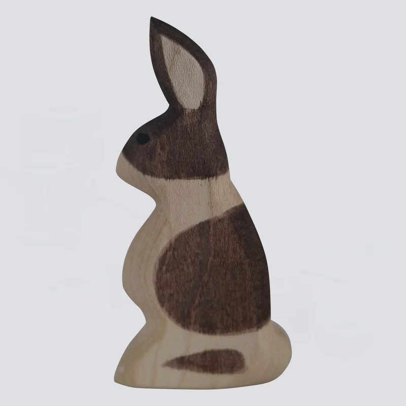 Holzwald Holzfigur Hase Ohr hoch