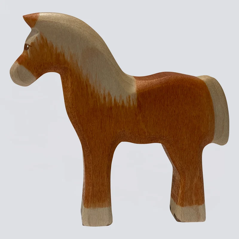 Holzwald Holzfigur Haflinger Fohlen