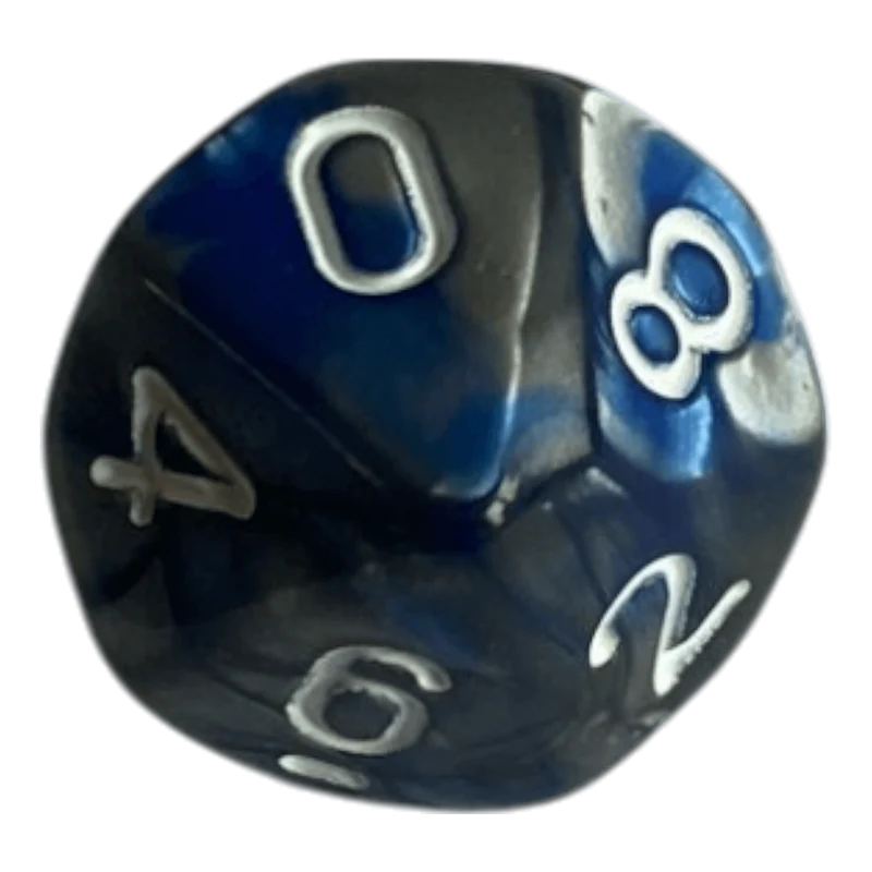W10 Perlmuttwürfel in Blau & Grau